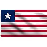 DMSE Liberia Flag 3X5Ft Foot 100% Polyester 100D Flag