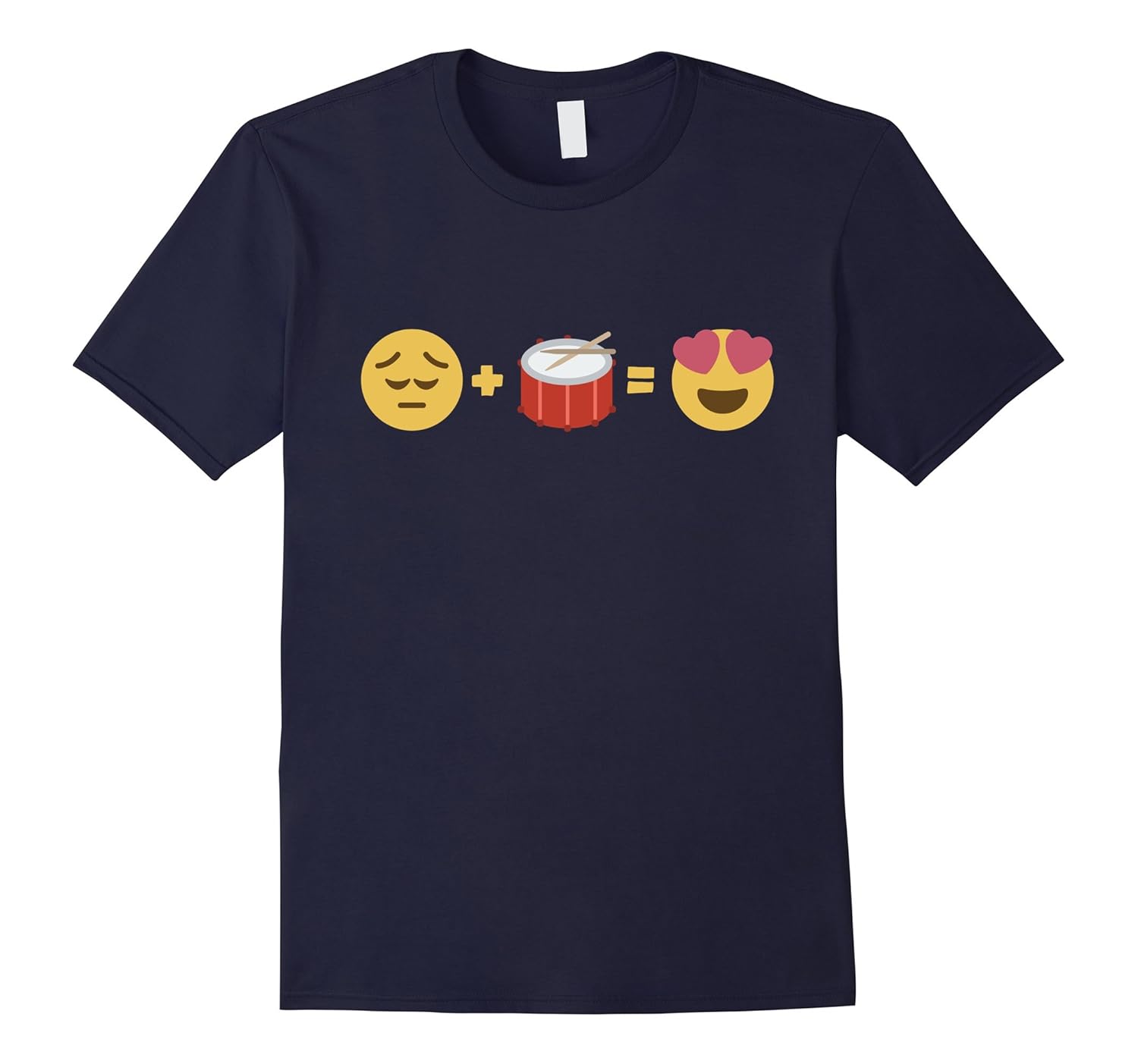 Me Drums Happiness I Love Drums Funny Emoji T Shirt Drummer-ANZ