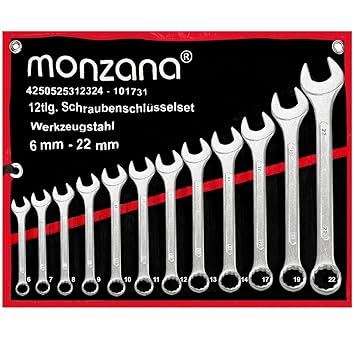 Schraubenschlüssel ? Werkzeugstahl ? inkl. Rolltasche ? 12tlg. Werkzeugset 6-22mm - ?Setauswahl? - Ring Maulschlüssel Ringsch