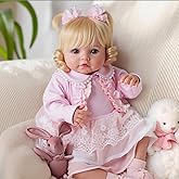 BABESIDE 20inch Realistic Baby Doll Girl, Reborn Baby Dolls with Soft Vinyl Limbs and Cloth Body, Cute Real Life Toys with Gift Box for Kids 3+ Cuddling, Playtime