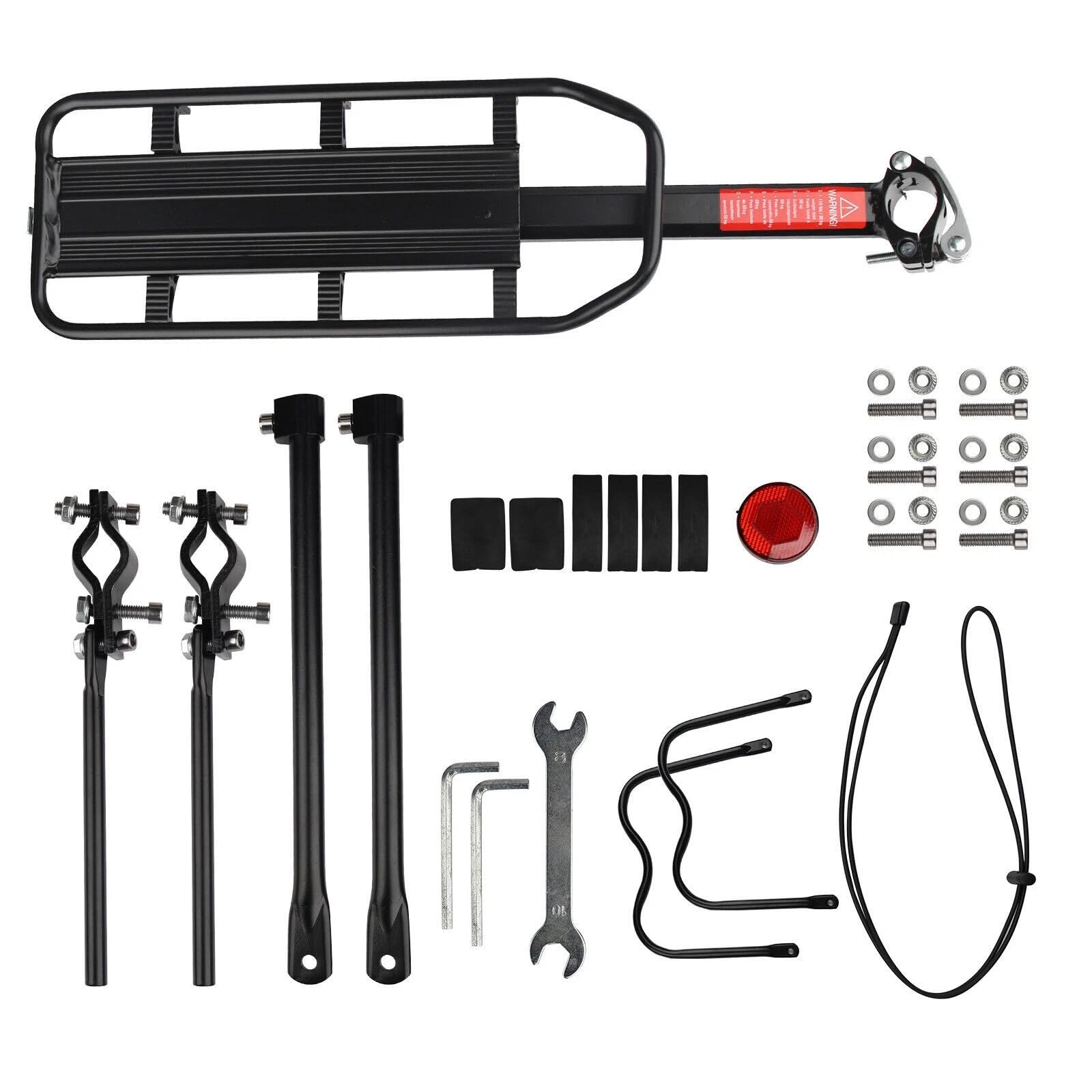 Photo 1 of 110Lb Capacity Almost Universal Adjustable Bike Cargo Rack Cycling Equipment Stand Footstock Bicycle Luggage Carrier Racks with Reflective Logo