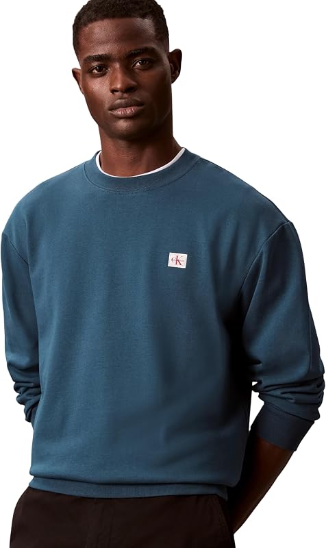 LS 350TERRY EU WHSL Badge CREWNE LV04RC273G Sweat-Shirts pour Homme, Bleu (Bleu Sarcelle), S, Bleu (Bleu Marine Sarcelle), S