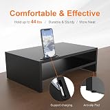 GRIFEMA GB1052 Wood Monitor Stand Riser with Smartphone Holder 2 Tier view 4