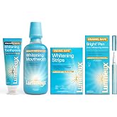 Lumineux Ultimate Whitening Kit Bundle - Contains Toothpaste, Mouthwash, Strips and Whitening Pen - Enamel Safe and Clinically Proven to Whiten Without The Sensitivity - Removes Coffee and Tea Stains