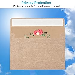 Blank Cards and Envelopes 4x6, 50 Pack Brown Blank