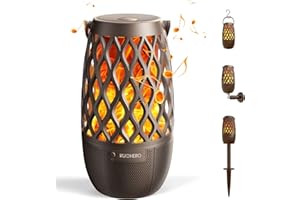 KuccHero Outdoor Bluetooth Speaker, LED Atmosphere Speaker Portable Waterproof Party Speaker, BT5.0, Electronic Gadgets Gifts for Men Women, Wall Mount&Hook&Stake, Brown-1PCS