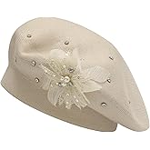 ZLYC Womens French Beret hat, Reversible Solid Color Mosaic Warm Beret Cap for Girls