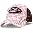 Von Dutch Monogram Trucker Cap - Retro Snapback Cap for Men and Women - Adjustable Snap Fit Panel, Mesh Rear, Curved Bill