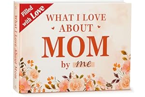 LOVEVIBE What I Love about Mom Book - Mom Birthday Gifts from Daughter, Son - Birthday Gifts for Mom from Daughter, Son - Mom Gifts from Daughter, Son - Christmas Gifts for Mom Fill-in-the-Blank Journal Gifts