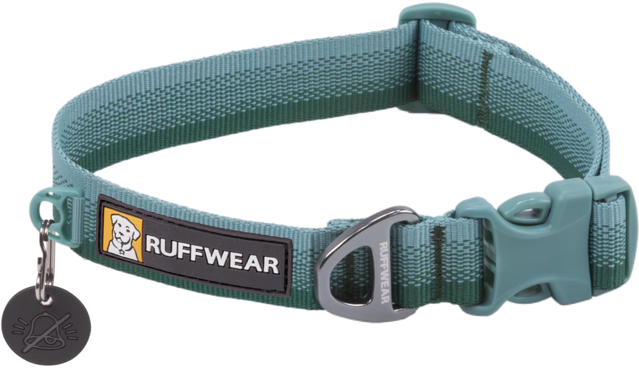 RUFFWEAR Front Range Collar, Small Dog Collar with Aluminium V-Ring, Adjustable Length Pet Dog Collar, Comfortable Soft Fabric, Animal Collar with Dog Lead Attachment Ring, 28-36cm, River Rock Green — image 1