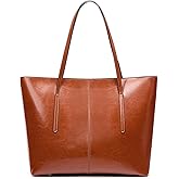 MFFOR Genuine Leather Tote Bags, Shoulder Bag for Women, Top Handle Handbag Large Capacity, Work Tote Purse