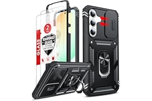 LeYi for Samsung Galaxy S25-FE Case: Samsung S25 FE Case with【2 Packs】 Screen Protector, Samsung Galaxy S25 FE Phone Case Camera Cover, Military-Grade S25FE Protection Funda Samsung S 25 FE, Black