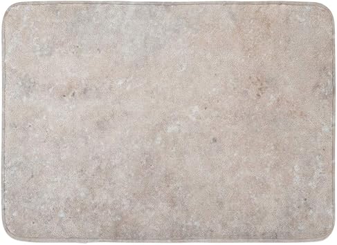 Lnimioaox Badematte Tan Weiss Stein Marmor Travertin Natur Creme Badezimmer Dekor Teppich Amazon De Kuche Haushalt