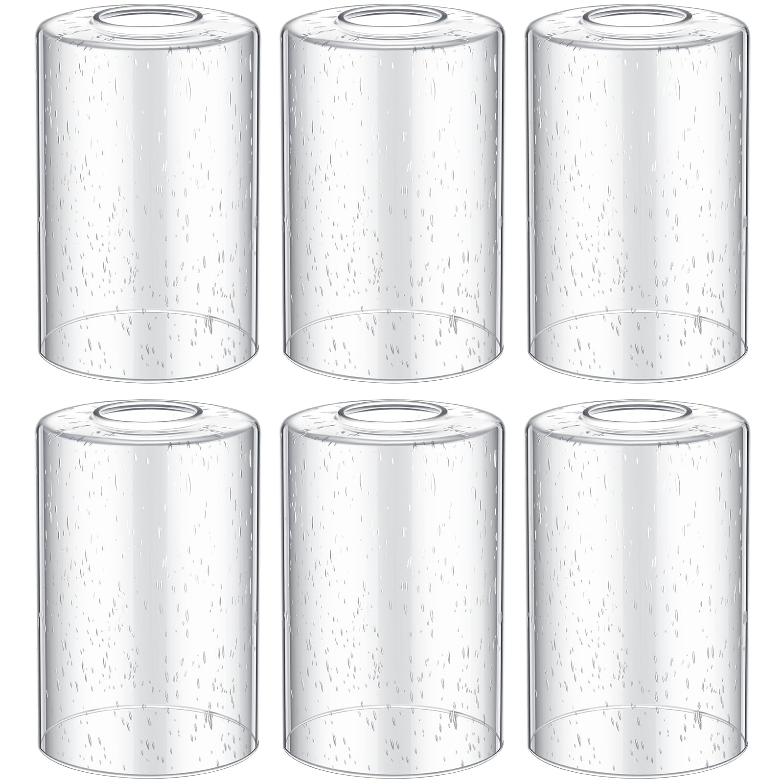 Photo 1 of Teenyyou 6 Pcs Clear Bubble Seeded Glass Shade Replacements for Pendant Light Fixtures Glass Lamp Shade Cover, 1-5/8 Inch Fitter E26 Base, 4"w x 6"h, Replacement Lamp Globe for Chandelier Wall Sconce