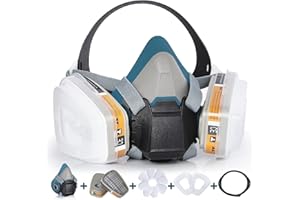 panbear Reusable Half Facepiece Dustproof Respirator - Organic Gas Dust Chemical Respirator with Extra Filters for Painting, Machine Polishing, Welding,Spraying and Other Work Protection