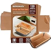 Hewomate 120 Pcs Parchment Paper Loaf Pan Liners, Pre Cut Unbleached Parchment Paper for Loaf Pan, Perfect for 8.5x4.5, 9x5, and 10x5 Inch Bread Loaf Pan