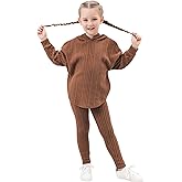 LecGee Women Fall Casual Hoodie Set Long Sleeve Oversized Sweatshirt Elastic Waist Legging Pant 2 Piece Outfit Tracksuit