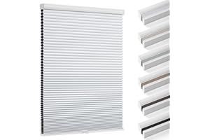 Changshade Blackout Blinds, Cordless Cellular Shades, Honeycomb Blackout Shades, Room Darkening Blinds, Pull Down Window Shades, Easy to Install Honeycomb Window Blinds, 27" W x 48" H, White