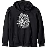 De Los Muertos La Catrina Day of the Dead Sugar Skull Women Zip Hoodie