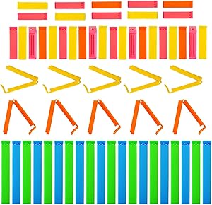 FUMCare Chip Clips for Food | 54 Pack | Bag Clip Made off Durable Plastic, Easy To Lock, Leakproof & Airtight Storage - Multicolor Set