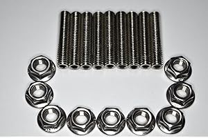 1320 Performance Stainless Exhaust manifold Stud Studs Bolt Kit B D H F GSR Si b16 b18c b18b ITR (18pc - Stud & Nut)