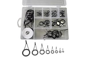 HOUDERRONG Fishing Rod Guide Repair Kit - 8 Sizes (5 Each) 40 Pack Stainless Steel Casting＆Spinning Pole Eyes + Wrap Thread for Saltwater & Freshwater Rod DIY Building,Casting＆Spinning Eyelet Optional