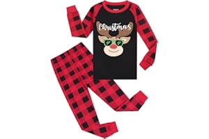 Joyond Kids Christmas Pajamas Boys Girls Hanukkah Thanksgiving Pjs Set Holiday Sleepwear 100% Cotton Size 18M-12Years
