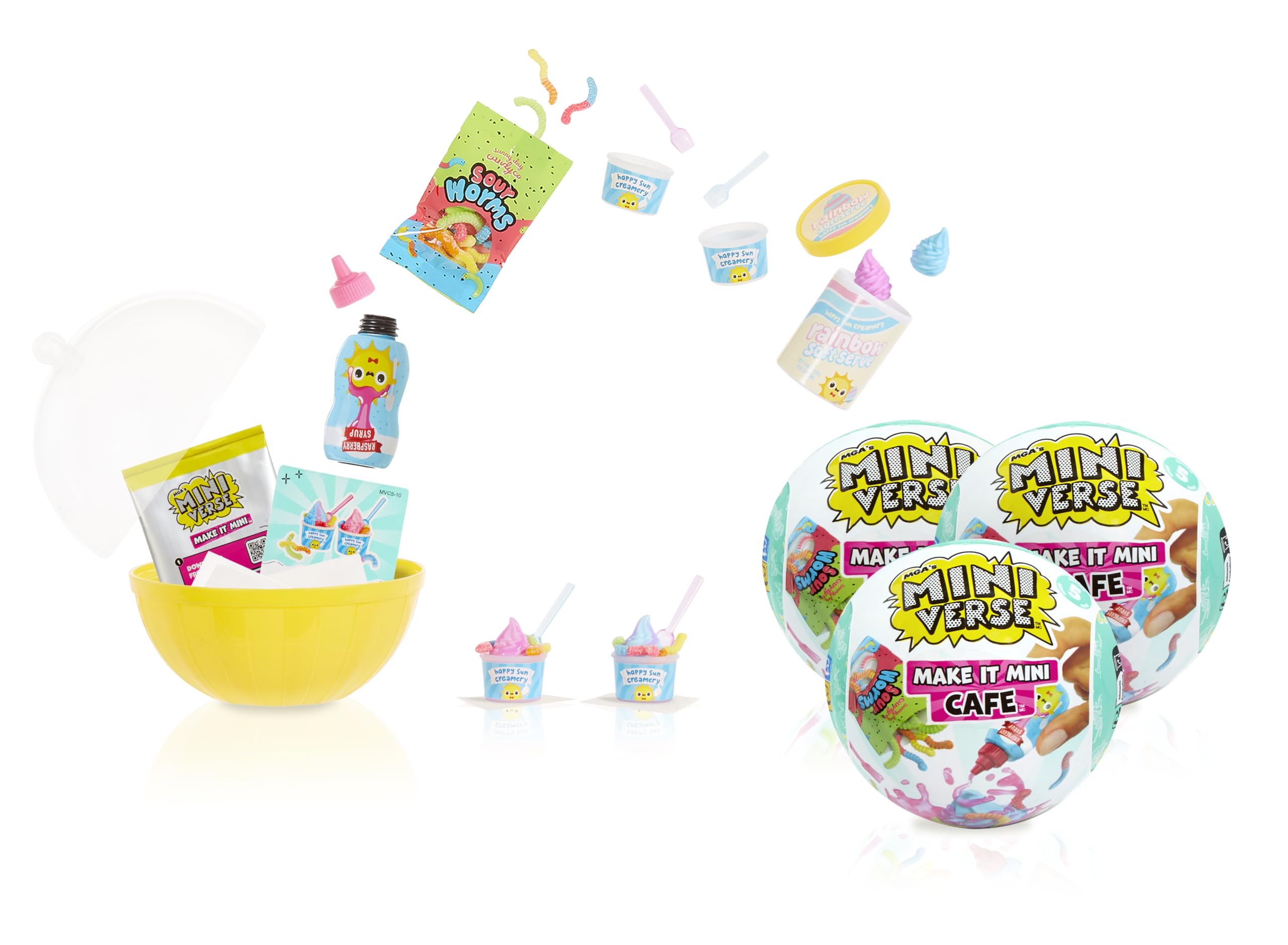 MGA's Miniverse Make It Mini Cafe Series 5 (3 Pack), Mini Collectibles - Mystery Blind Packaging, DIY, Resin Play, Replica Food, NOT Edible, Collectors, 8+
