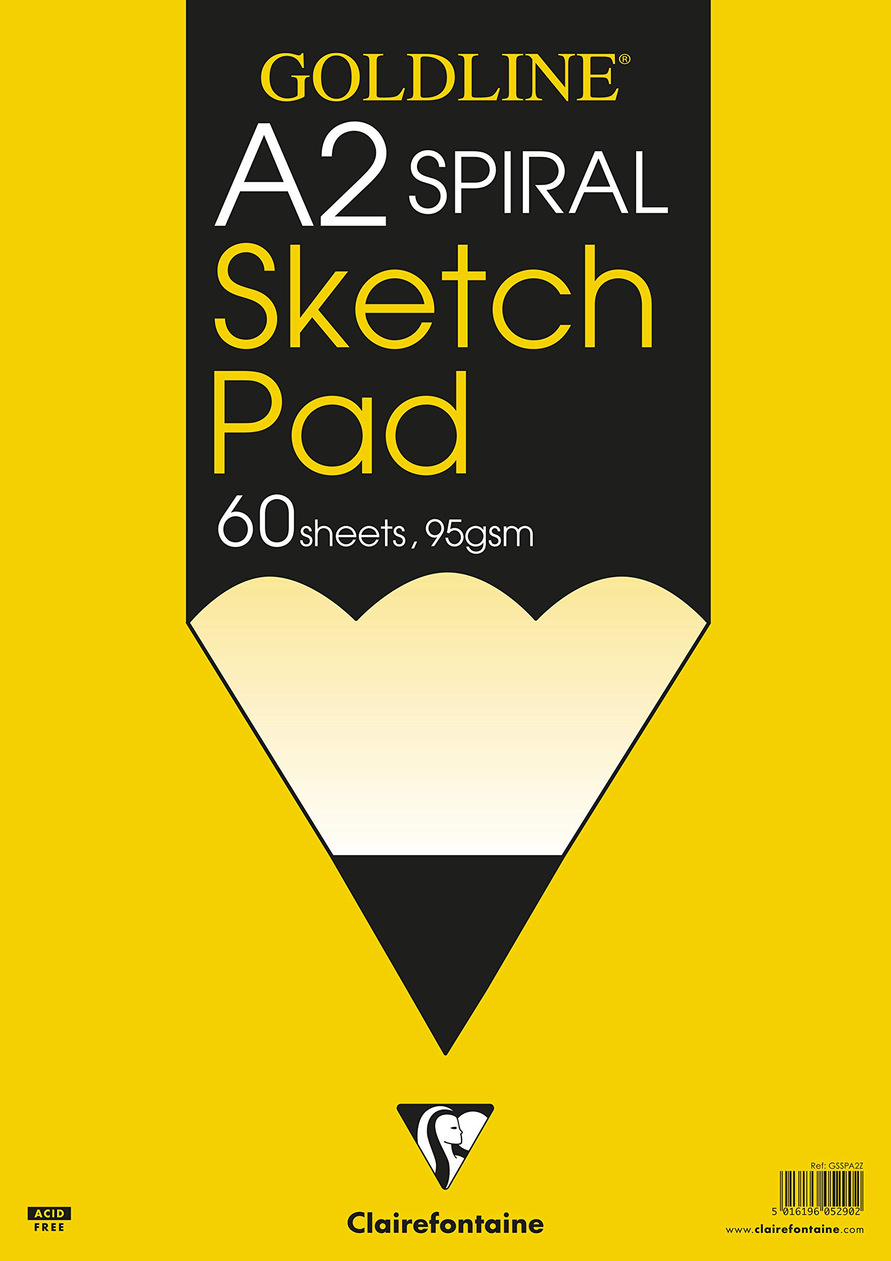 Clairefontaine GSSPA2Z - One Goldline Sketch spiral-bound pad 120F A2 95g - Ideal Paper for Sketching and Drawing with pencil, felt-tip pen and markers — image 1