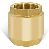 2" NPT Vertical Spring Check Valve, Brass, Heavy-Duty, Female Thread, DN50 | Non-Return Lift Spring Design, Prevents Backflow, Protect Pumps, Quick Shutoff, for Vertical Piping, for Water, Oil, Gas, Air