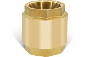 SYWUWV 2" NPT Brass Vertical Check Valve, NPT Thread Vertical Lead-Free In-Line Spring Check Valve, Non Return One Way Counterflow Valve to Prevent the Medium Backflow for Oil Water Gas Air DN50