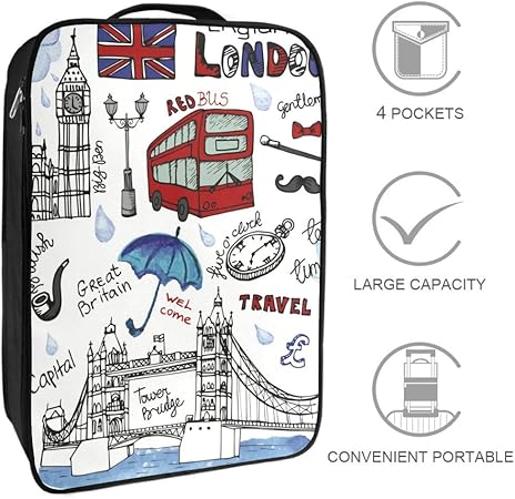Bennigiry London Elements - Bolsa para zapatos de viaje, organizador de