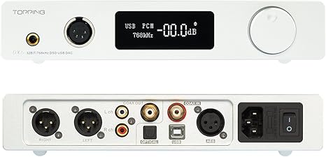 Amazon Topping Dx7s 2es9038q2m 32ビット 768k Dsd512 Dsd Usbフルバランスdacヘッドフォンアンプ 銀 リモコン Topping ヘッドホンアンプ