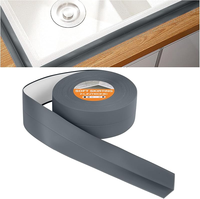 flintronic Bath Sealant Strip 10m Self-Adhesive PVC Caulk Tape 20mm Wide
