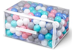 Hovenlay 100 Ball Pit Balls for Kids, Plastic Balls for Ball Pit, Play Balls for Toddlers Babies, Ideal for Ball Pit, Kiddies Pool, Indoor Playpen
