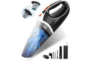 SERVOMASTER Handheld Vacuum Cordless 15000Pa, Car Vacuum Portable Cordless High Power, Hand Vacuums with 2 Speeds and LED Light, Mini Vacuum Cleaner with Washable HEPA Filter for Car, Office and Pet