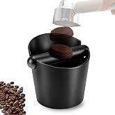 HOMEE Coffee Knock Box 4.8 Inch Barista Style Knock Box With Removable Bar | Round Shock-Absorbent Durable With Removable Knock Bar and Non-Slip Base Gift