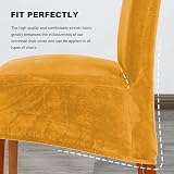 CMAKER Velvet Dining Chair Covers Large Stretch Slipcovers Set of 4 Gold view 7