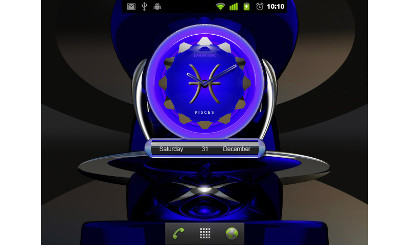 Pisces Beautiful Clock Widget Zodiac Theme for Android