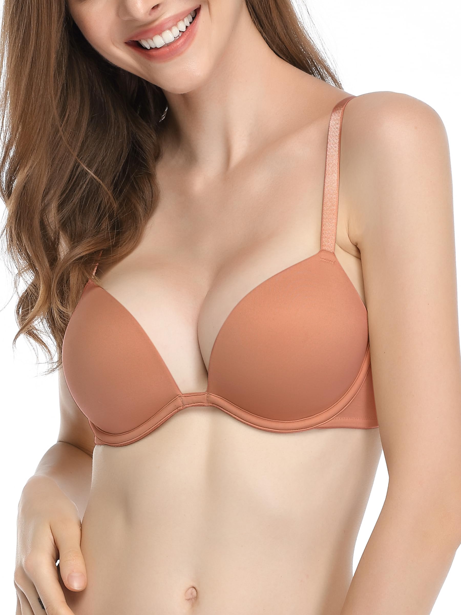 Voorgevormde push-up longline beugel bh Charlotta - Rood - Push-up & Maximizer Bh's - Hunkemöller