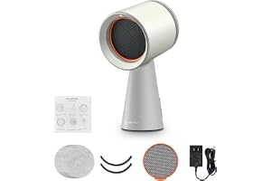 AMZCHEF Portable Range Hood, 3-Speed Desktop Exhaust Vent Fan,CreamWhite | Desktop kitchen vent fan with large oil cup, washable aluminum filter. Low-noise, 3 speeds. Ideal for indoor BBQ,RV