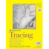 Strathmore 300 Series Tape Bound Tracing Pad, 9 X 12 inches, 25 lb., Transparent, 50 Sheets (370-9)