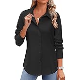 Zeagoo Button Down Shirts for Women Wrinkle Free Long Sleeve Collared Dress Blouses Casual Work Office Tunics Tops
