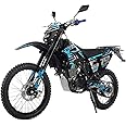 X-PRO Templar M 250cc Dirt Bike with Zongshen Engine 5 Speed Pit Bikes Adult Pitbike, Big 21"/18" Wheels! (Blue)