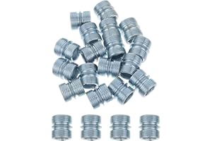 Kichvoe 20Pcs Double Thread Pole Connectors 0.90In Od Fastening Nuts for Wire Shelf Rack Connection Assembly Durable Metal Ra