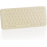 Cloud-W Mini Bluetooth Keyboard, Low Profile Quiet Keys (Khaki) | 78-Key Round Keycaps, Multi-Device Connection for iPad, Tablet, Laptop, PC, Mac