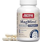Jarrow Formulas Magnesium L-Threonate, MagMind Magtein Magnesium Supplement, Brain Supplements for Memory Support, 90 Veggie Capsules, Up to a 30 Day Supply