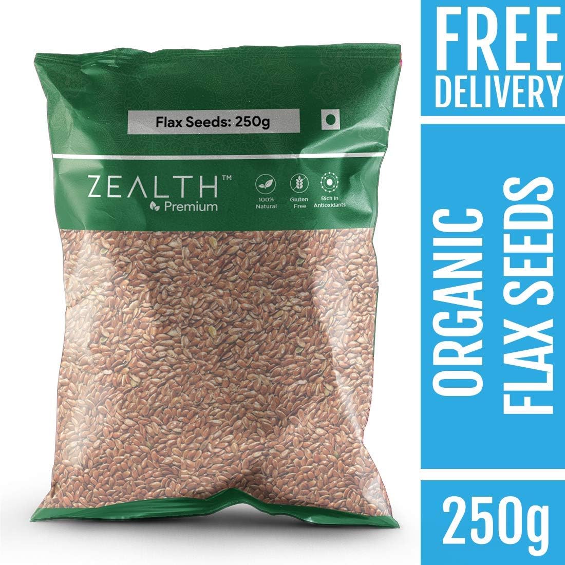 Zealth Raw Flax Seeds | Organic | Gluten Free 250g