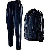 Mens Velour Set with Zippered Pockets and Velour Lining