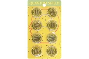 AEDNX 8 Pieces Cell Phone Quantum Shield Protection Blocker Stickers,Neutralize Stickers for All Phones Tablets Laptops Computer WiFi All Devices Flower of Life-Gold